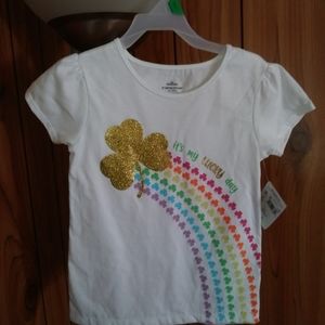 White blouse with rainbow detail